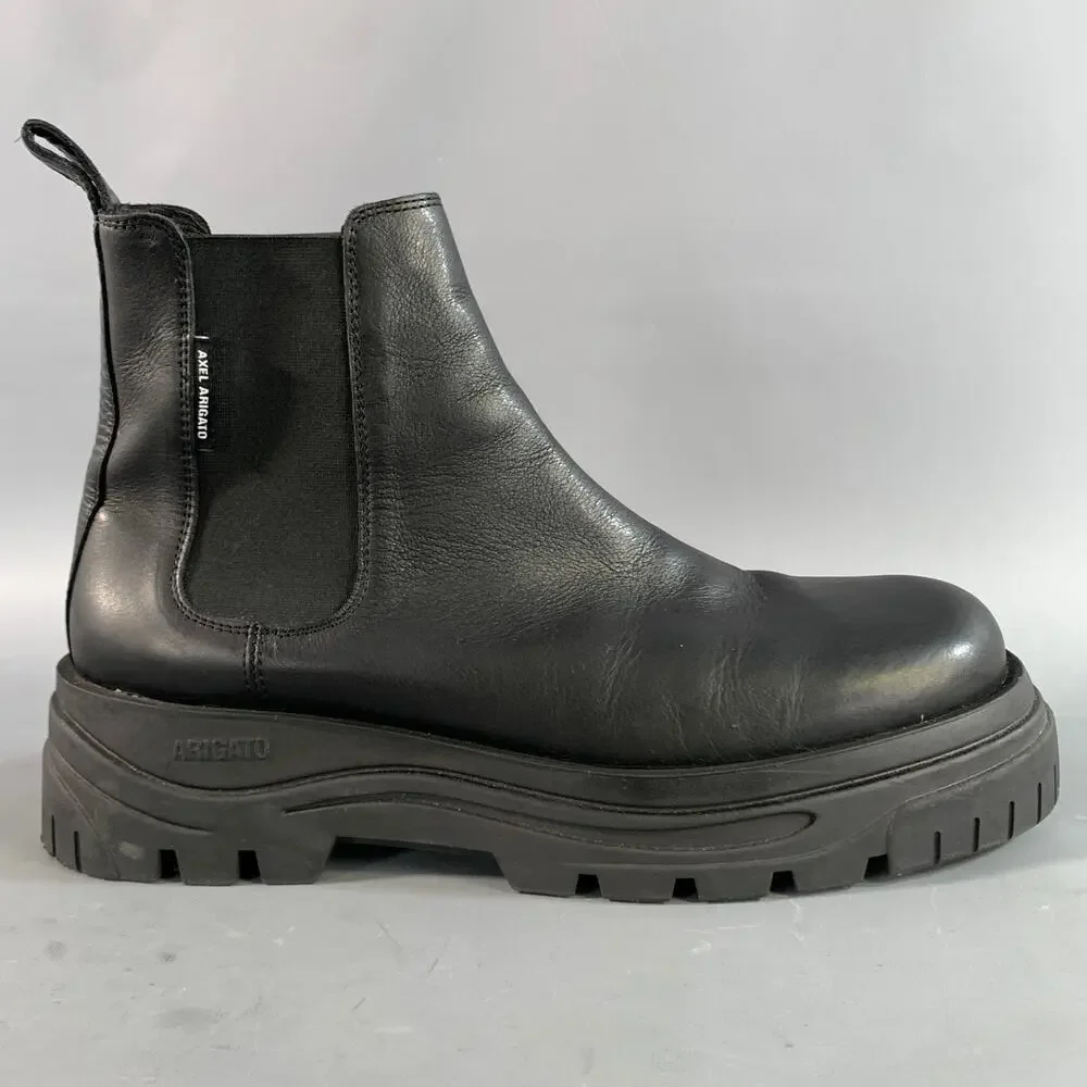 AXEL ARIGATO Size 11 Black Leather Pull On Boots